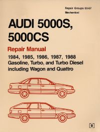 Audi 5000s, 5000cs 1984-1988 Factory Repair Manual Audi 5000s, 5000cs 1984-1988 Factory Repair Manual