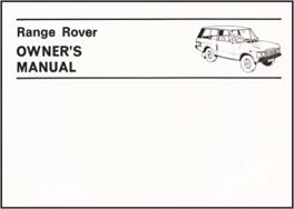Range Rover 1970-1980 (3.5) Owners Handbook