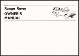 Range Rover 1970-1980 Owners Manual