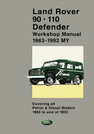 Land Rover 90 - 110 Defender 1983-1992 Workshop Manual