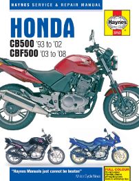 Honda CB500 and CBF500 Twins Service and Repair Manual: 1991 to 2008 (Haynes Service and Repair Manuals)