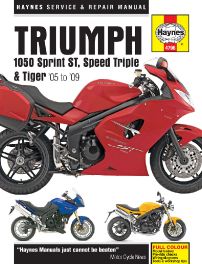 Triumph 1050 Sprint ST, Speed Triple & Tiger (05 - 09)  Haynes Service & Repair Manual